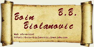 Boin Biolanović vizit kartica